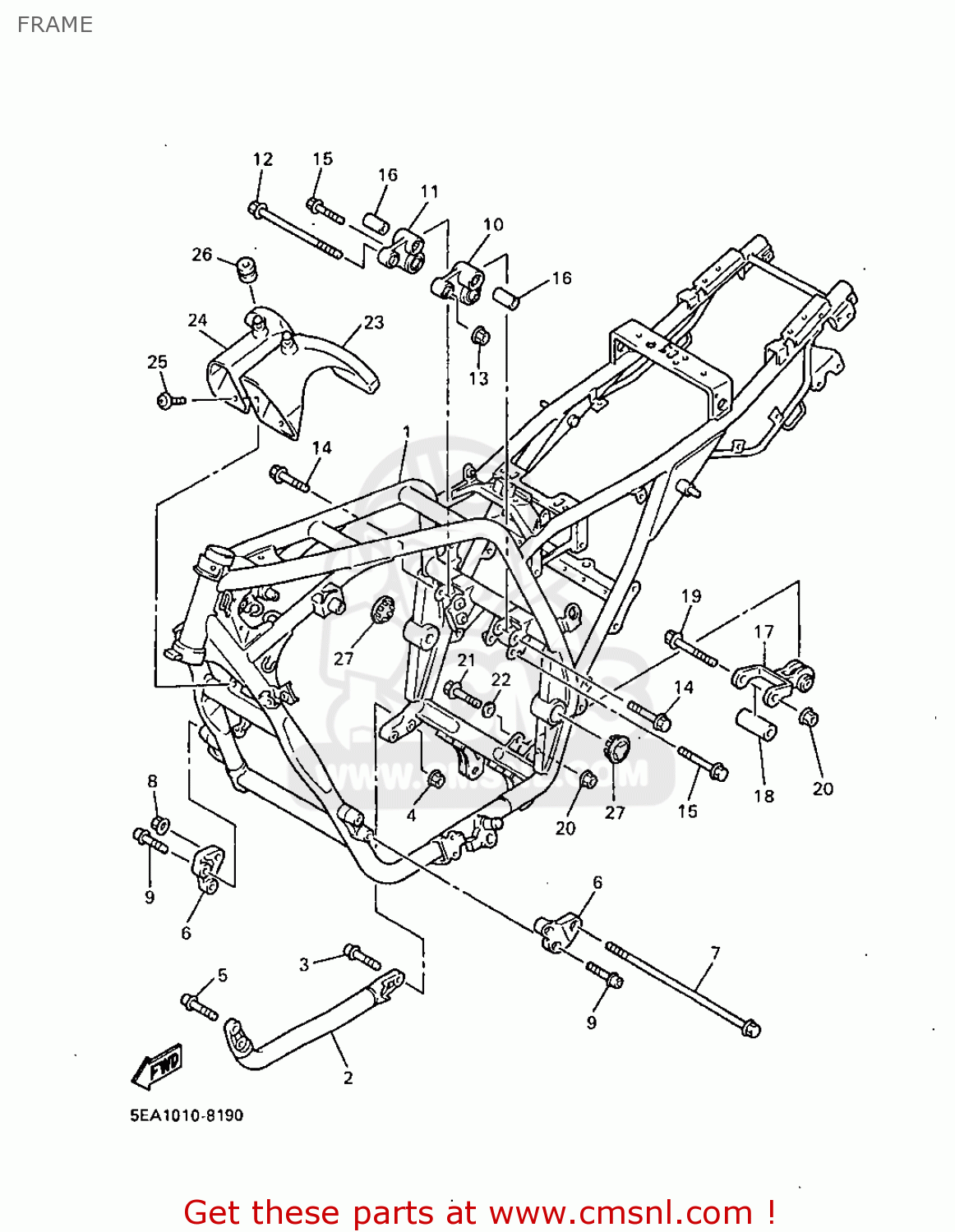 5EA211101033: Frame Comp. Yamaha - buy the 5EA-21110-10-33 at CMSNL