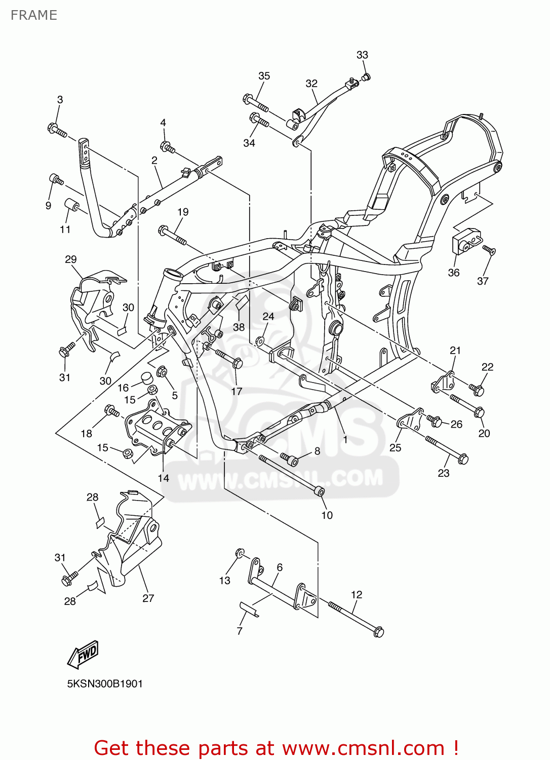 5KS2111022: Frame Comp. Yamaha - buy the 5KS-21110-22 at CMSNL