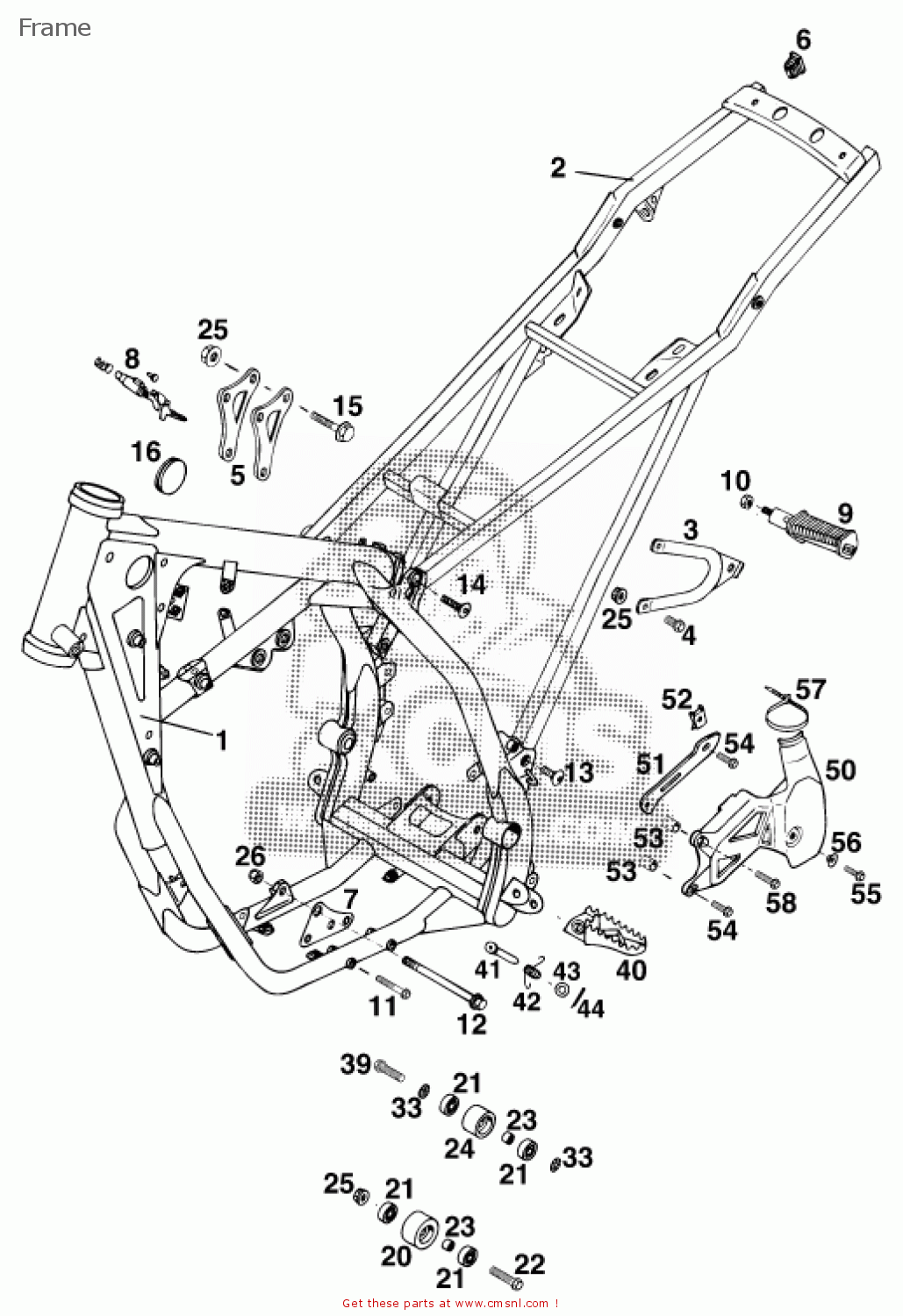 54603402000: Subframe Steel '94 Ktm - buy the 54603402000 at CMSNL