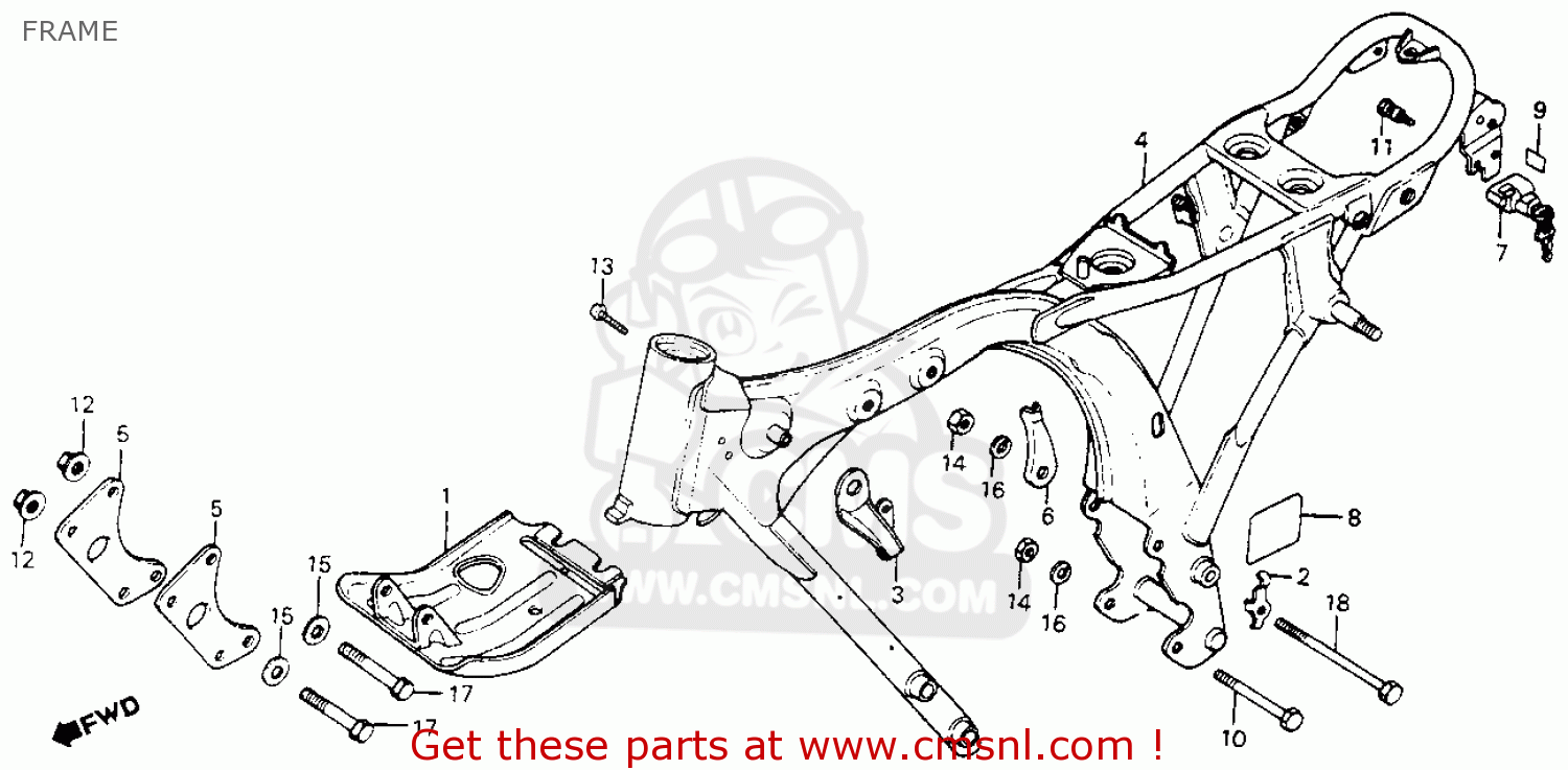 50100195770ZA: Frame *nh1* Honda - buy the 50100-195-770ZA at CMSNL