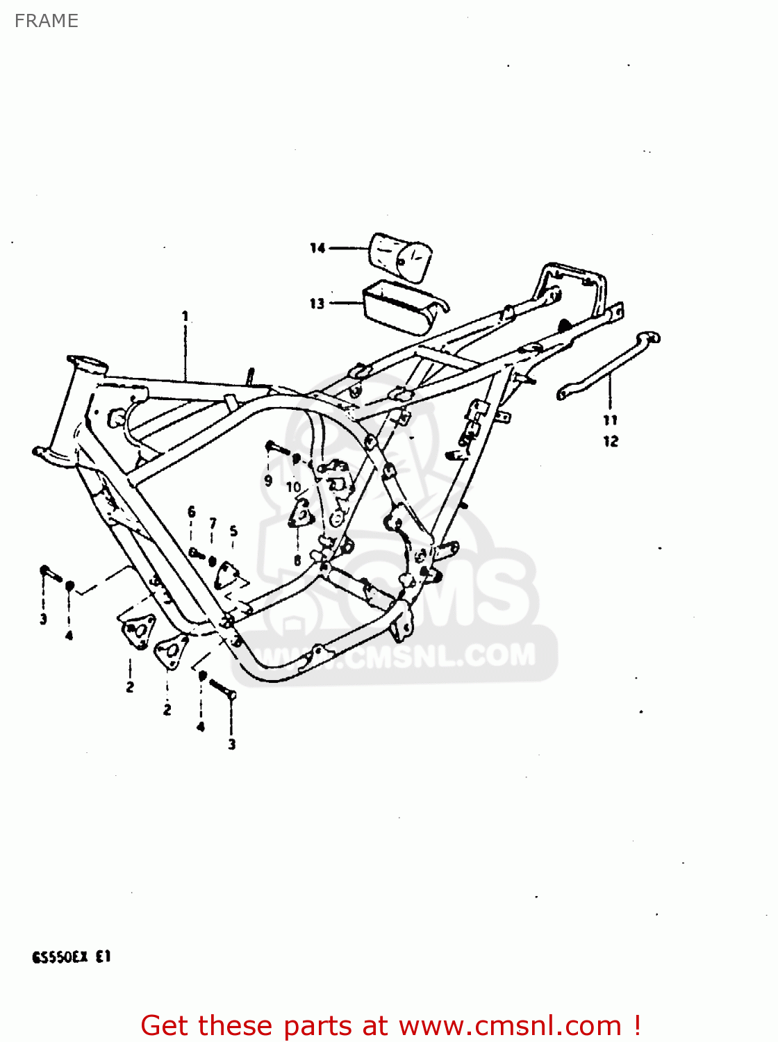 FRAME for GS500E 1981 (X) GENERAL EXPORT (E01) - order at