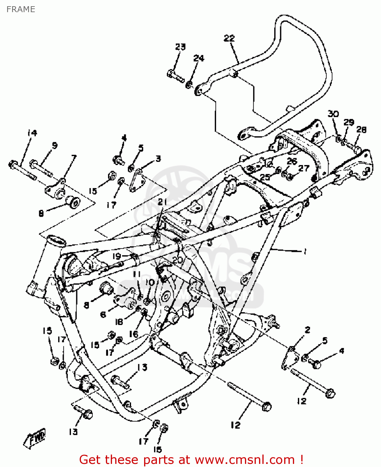 2L02164500: Stay, Rear Yamaha - buy the 2L0-21645-00 at CMSNL