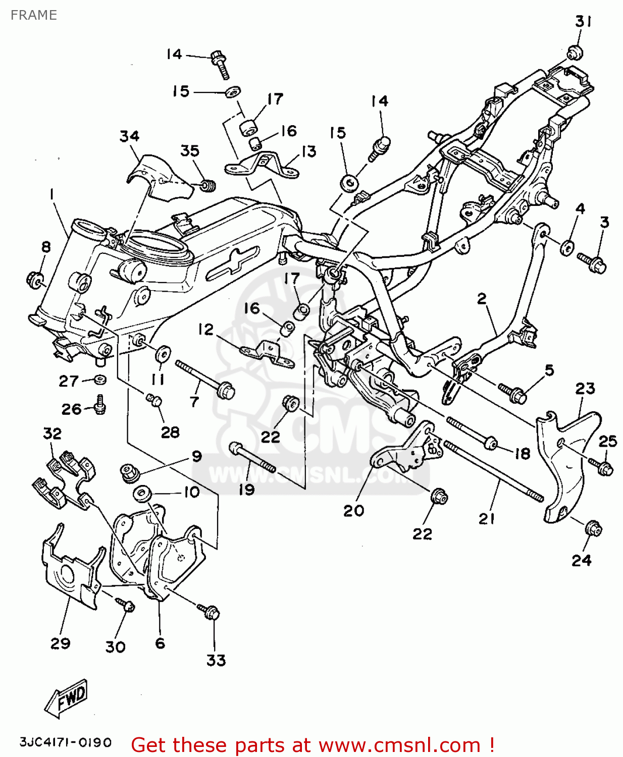 3JC211101033: Frame Comp. Yamaha - buy the 3JC-21110-10-33 at CMSNL