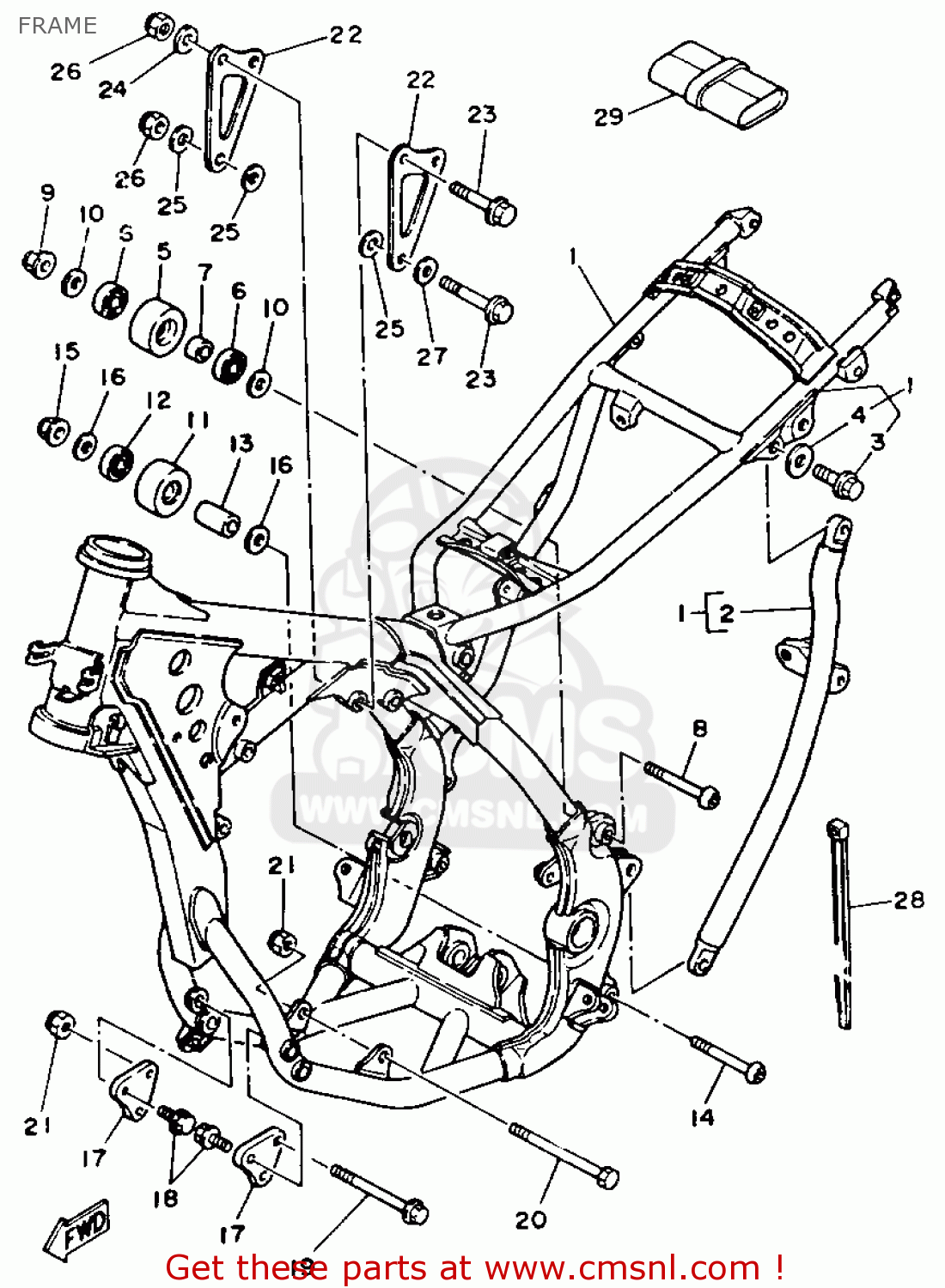 1LX2141901: Bracket, Engine 2 Yamaha - buy the 1LX-21419-01 at CMSNL