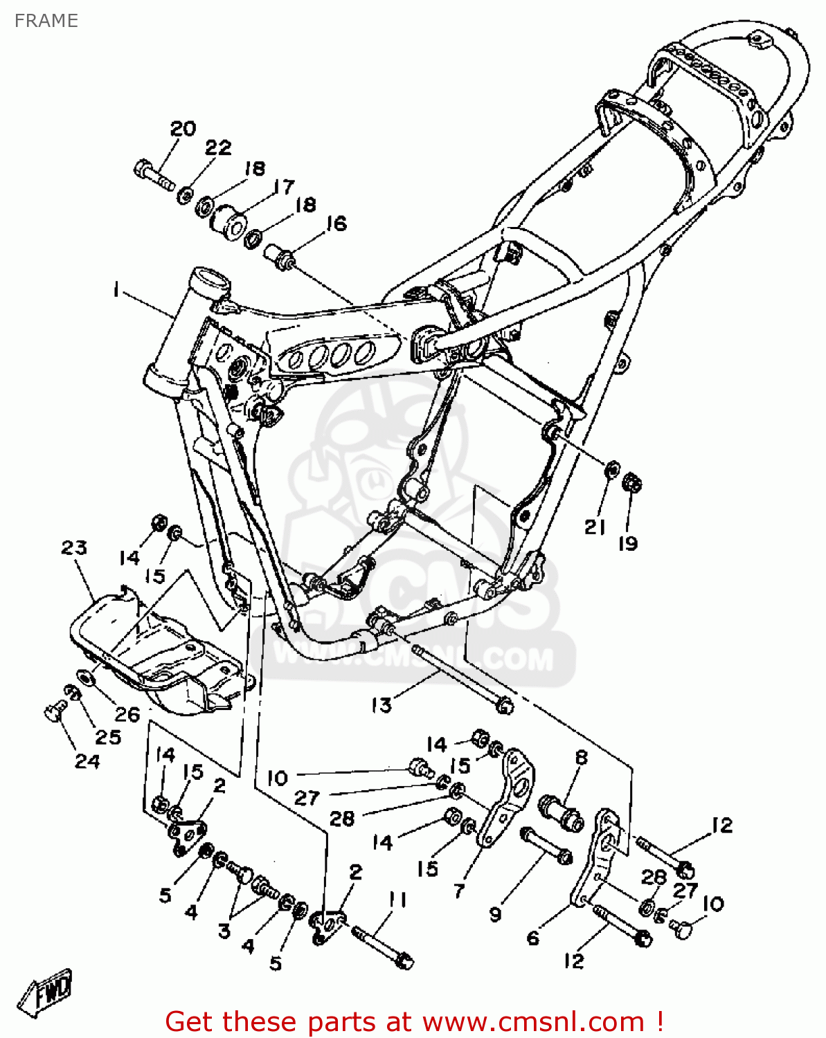 FRAME COMP YAMAHA BLACK for IT425 1980 (A) USA - order at CMSNL