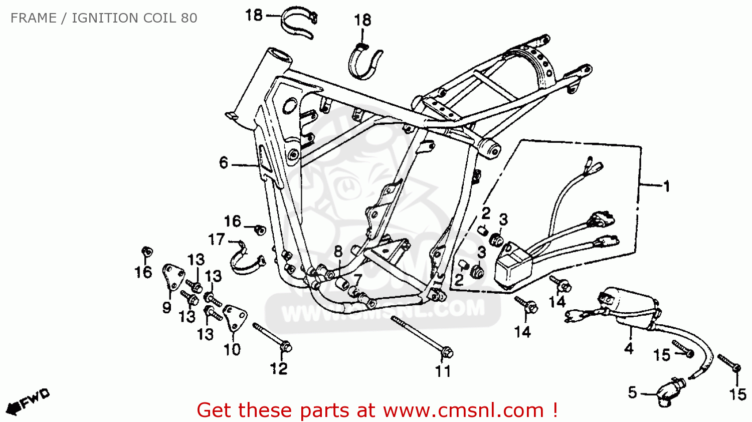 C.D.I. UNIT for CR125R ELSINORE 1980 (A) USA - order at CMSNL