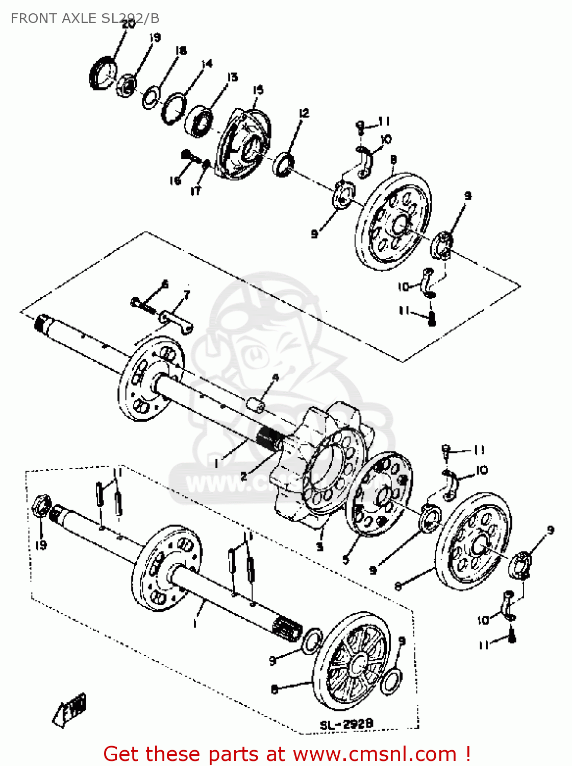 8104751000: Front Axle Yamaha - buy the 810-47510-00 at CMSNL