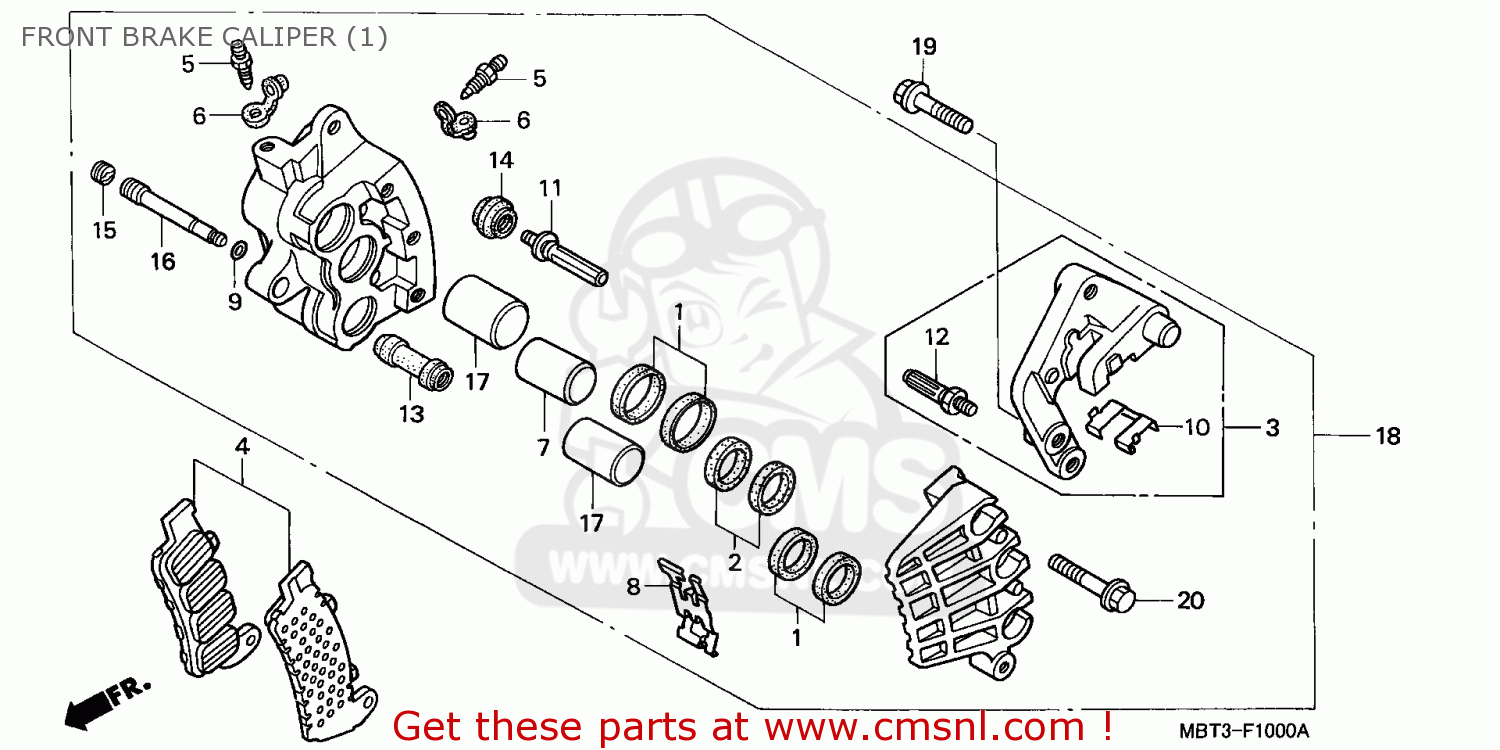 Honda CALIPER SUB ASSY, 45250MBT611 Honda CALIPER SUB ASSY, 45250MBT611