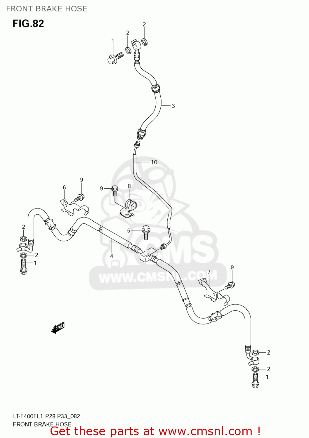 Suzuki HOSE COMP,FRON 5924027H10 Suzuki HOSE COMP,FRON 5924027H10