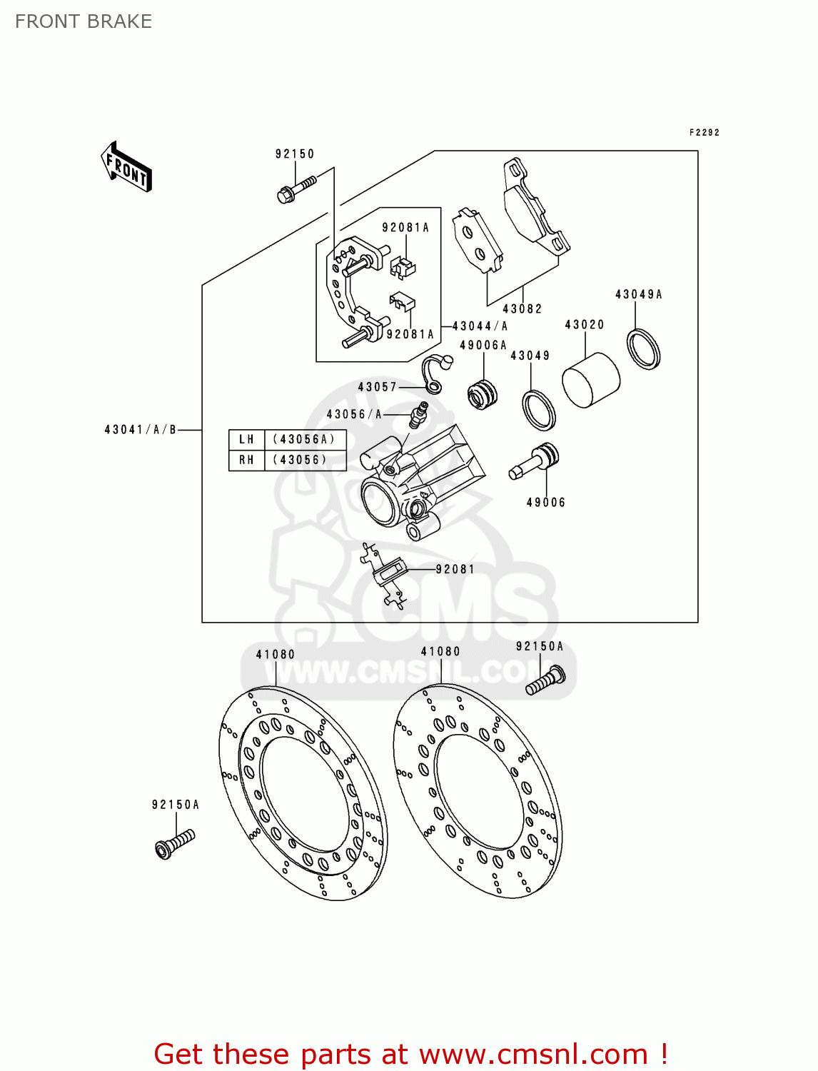 430411472 Caliper Assembly,front,lh Kawasaki buy the 430411472 at CMSNL