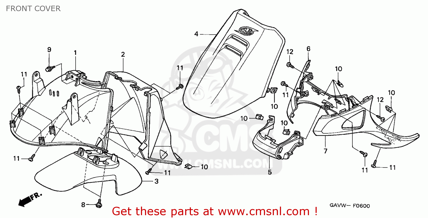 Honda COVER SET, FR. (WL) 64300GAVW20ZB Honda COVER SET, FR. (WL) 64300GAVW20ZB