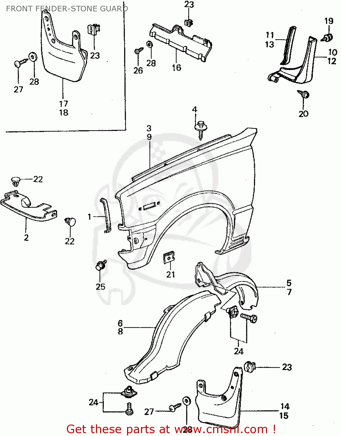 61820SA0962: Mud Guard L Fr Honda - buy the 61820-SA0-962 at CMSNL