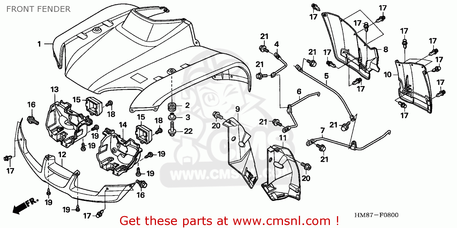 Honda FENDER FRON*R232* 61100HM8V20ZB Honda FENDER FRON*R232* 61100HM8V20ZB