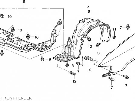 74151SX0000: Fender L,fr Inn Honda - buy the 74151-SX0-000 at CMSNL