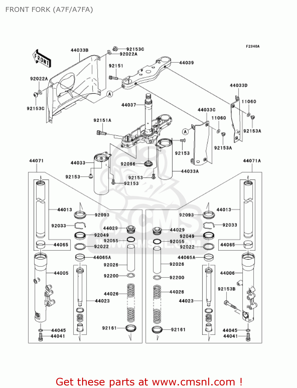 440711059: Damper-assy,fork,lh Kawasaki - buy the 44071-1059 at CMSNL