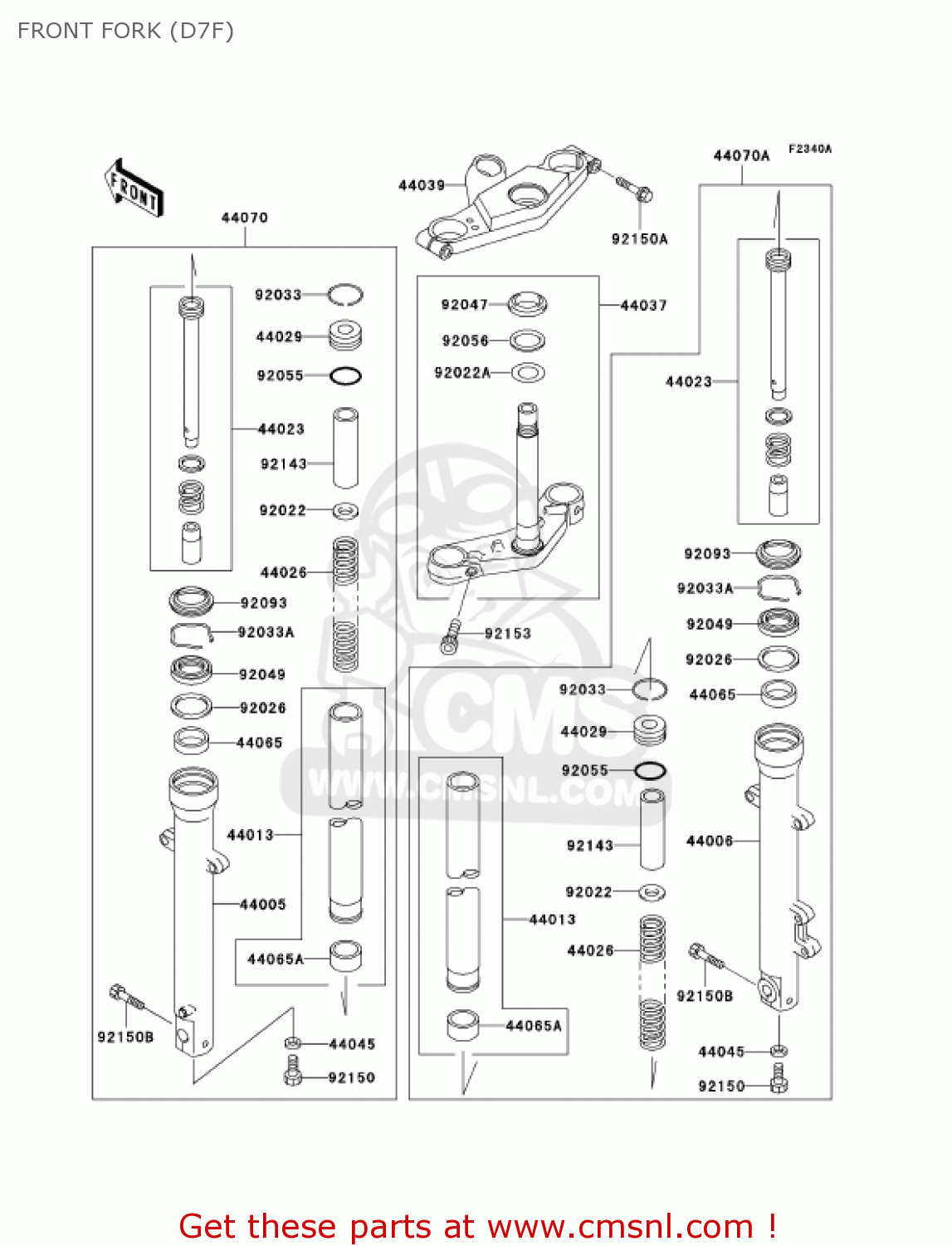 440701286: Damper-assy,fork,lh Kawasaki - buy the 44070-1286 at CMSNL