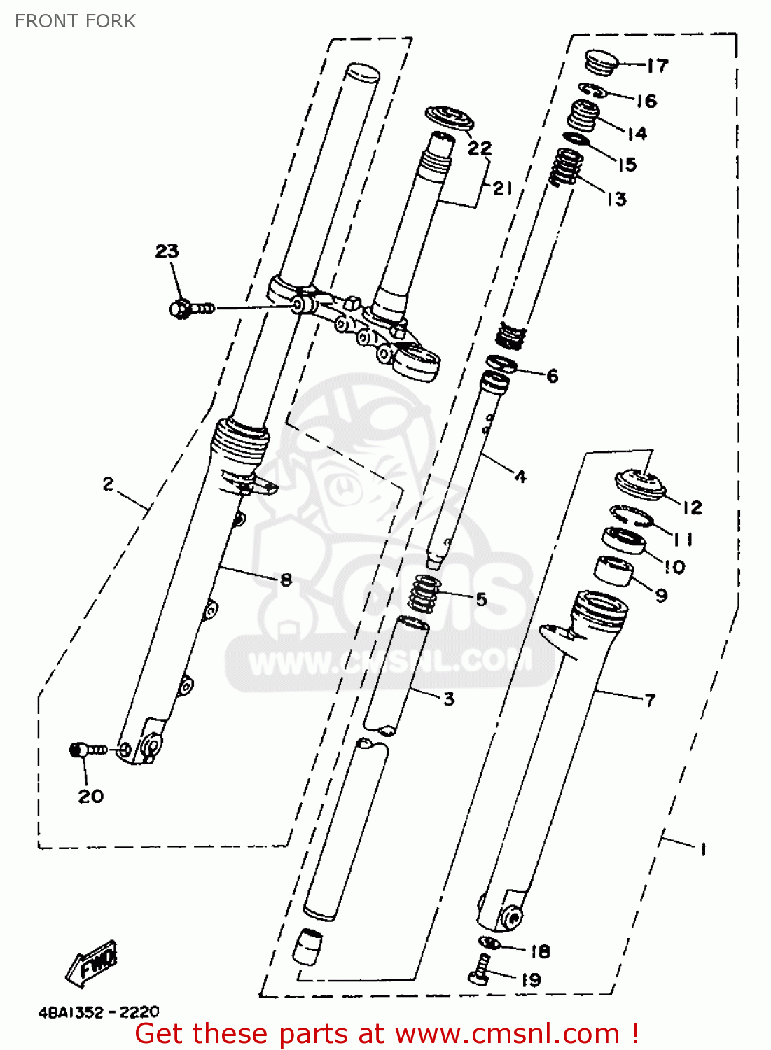 4BA2310300 Front Fork Assy (r.h) Yamaha buy the 4BA2310300 at CMSNL