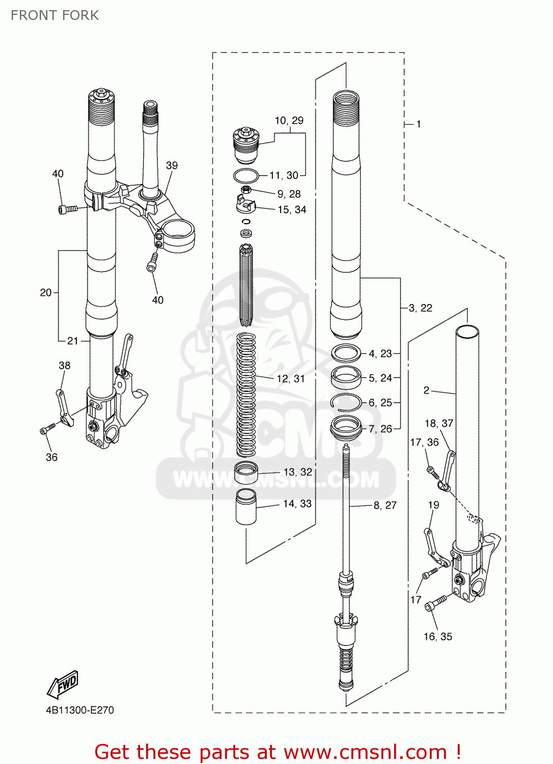 4B12310200 Front Fork Assy (l.h) Yamaha buy the 4B12310200 at CMSNL