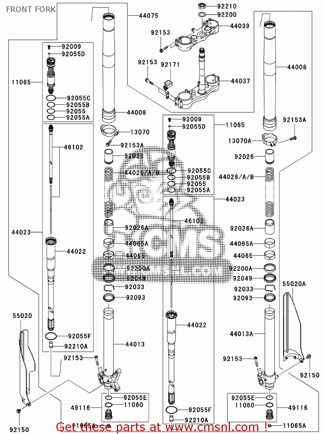 Kawasaki DAMPER-SET-FORK,BRONZ 440750075JS Kawasaki DAMPER-SET-FORK,BRONZ 440750075JS