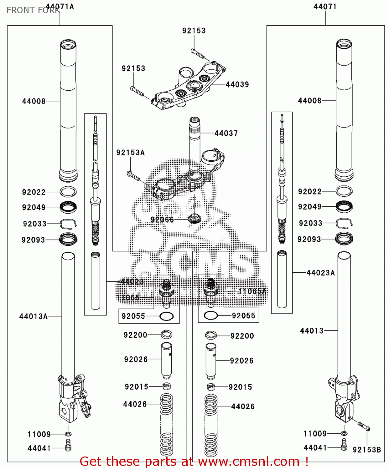 Kawasaki PIPE-FORK INNER,RH,F. 44013017118R Kawasaki PIPE-FORK INNER,RH,F. 44013017118R