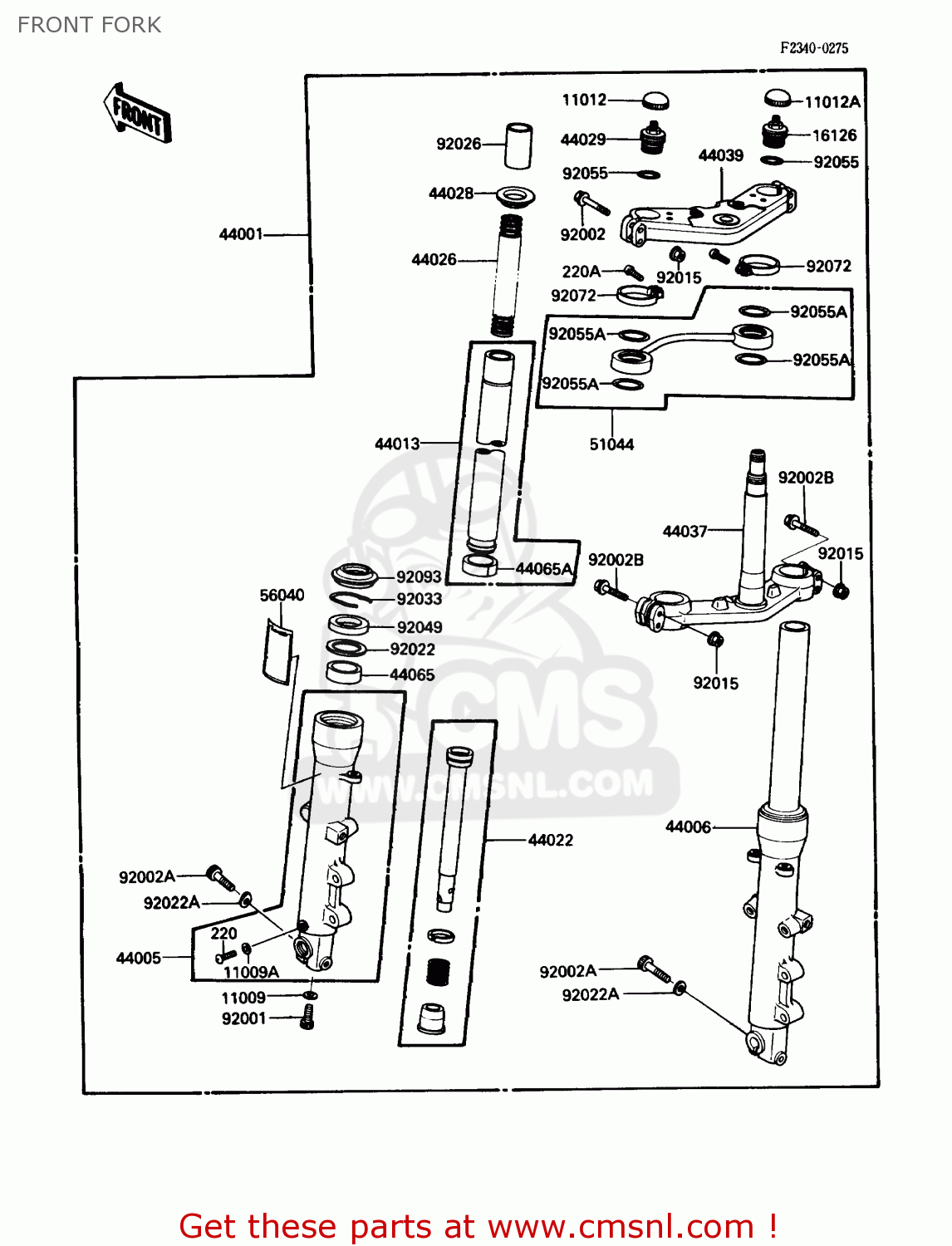 440651064: Bushing-front Fork Kawasaki - buy the 44065-1064 at CMSNL