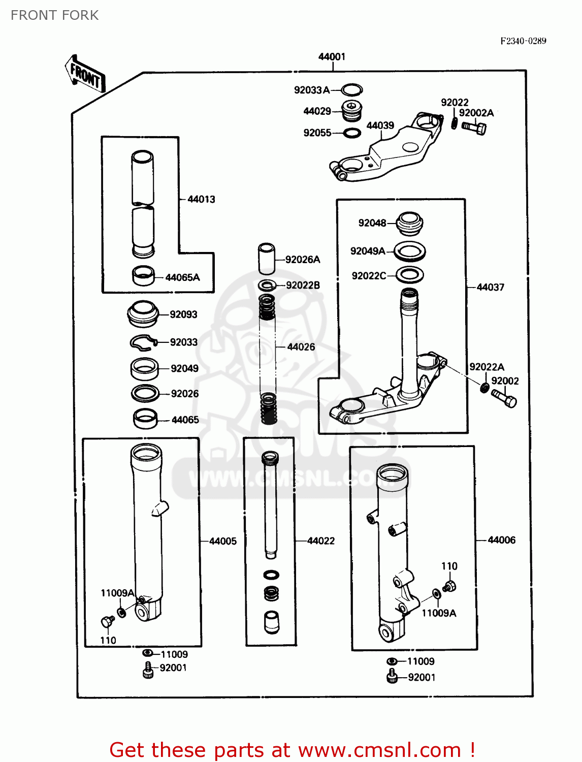 440221206: Cylinder-fork Kawasaki - buy the 44022-1206 at CMSNL