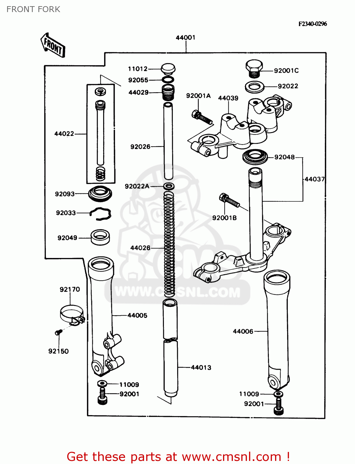 440221222: Fork Cylinder Kawasaki - buy the 44022-1222 at CMSNL