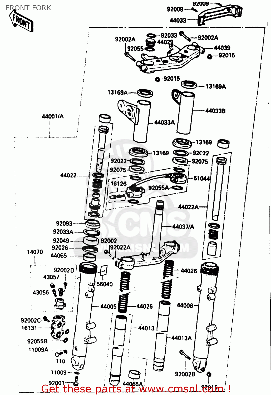 Kawasaki FORK-FRONT 440011589 Kawasaki FORK-FRONT 440011589