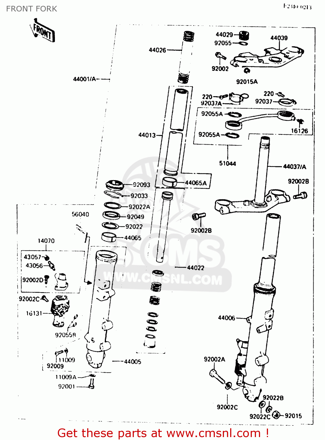 440131208: Pipe-fork Inner Kawasaki - buy the 44013-1208 at CMSNL