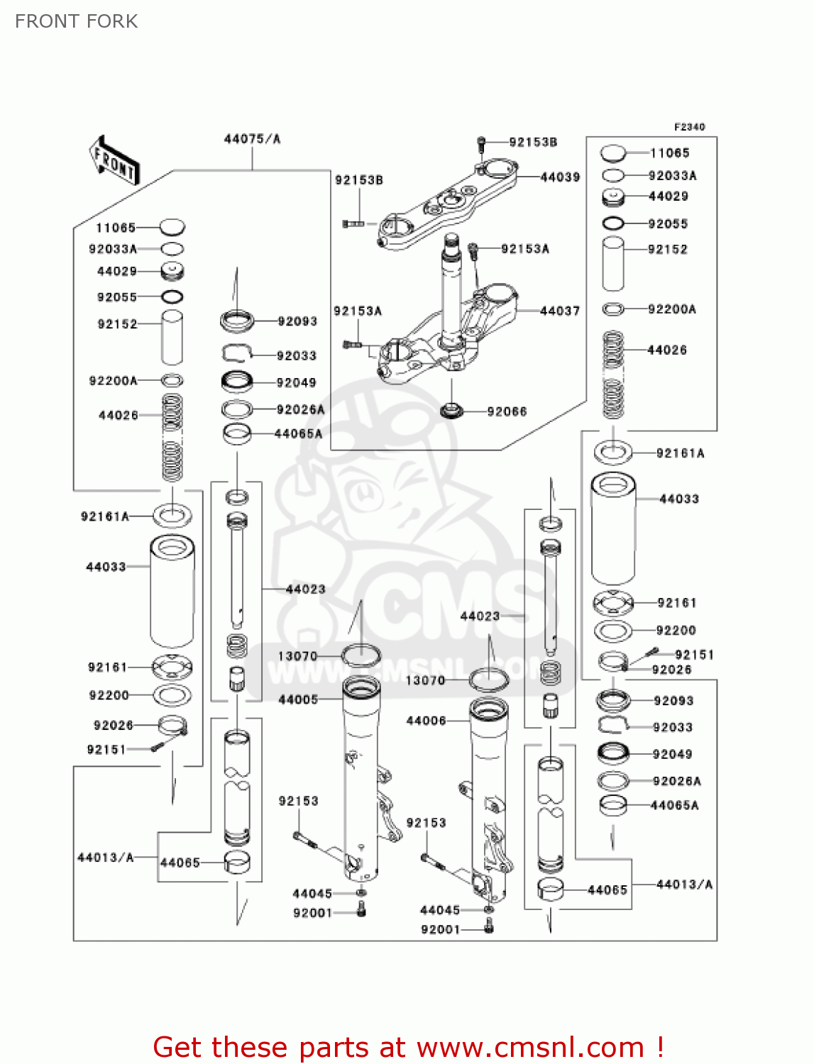CYLINDERSETFORK for VN2000HAF VN2000 CLASSIC 2010 EUROPE,MIDDLE EAST,AFRICA,UK order at CMSNL
