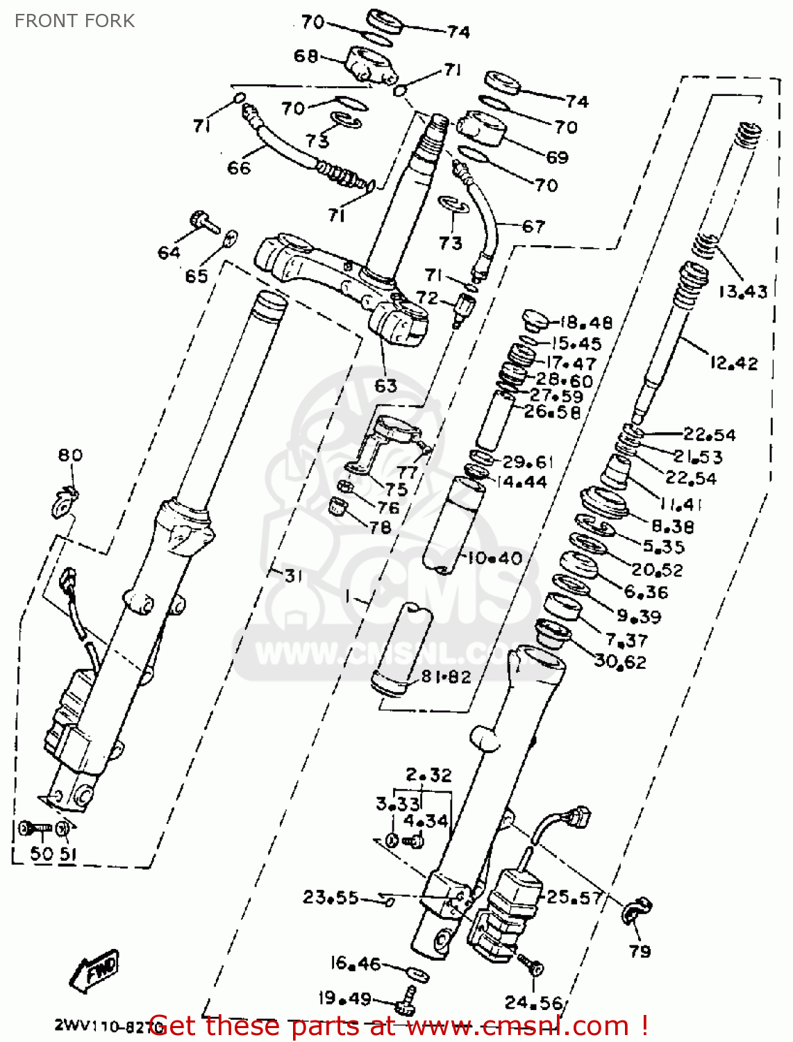 2WR2310201: Front Fork Assy (l.h) Yamaha - buy the 2WR-23102-01 at CMSNL