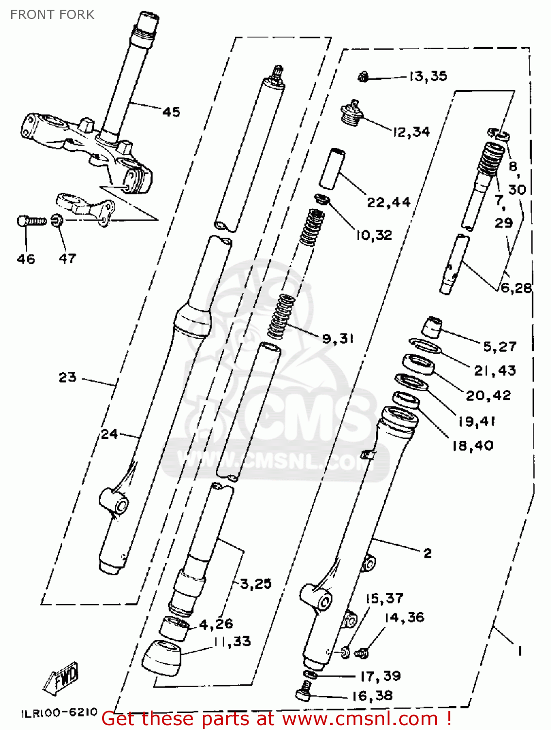 39K2314100: Spring, Front Fork Yamaha - buy the 39K-23141-00 at CMSNL