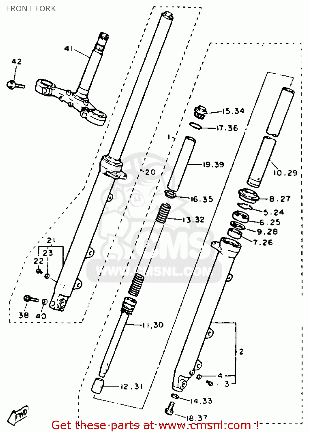 3HE2310210 Front Fork Assy (l.h) Yamaha buy the 3HE231021000 at CMSNL