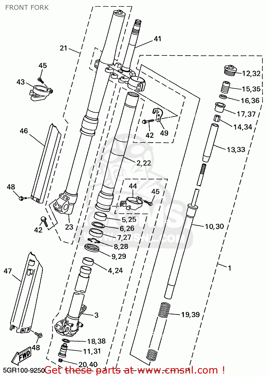 5GR23102L0 Front Fork Assy (l.h) Yamaha buy the 5GR23102L0 at CMSNL