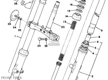 FRONT FORK ASSEMBLY for XS750 1978 USA CANADA - order at