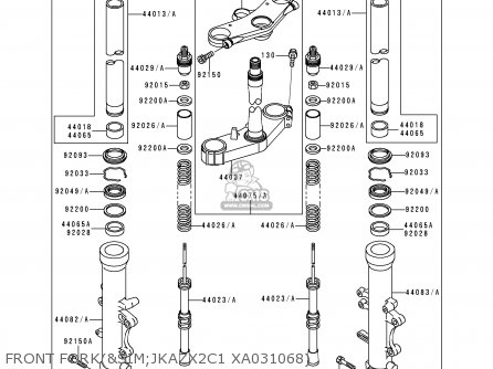 440751098: Damper-set-fork Kawasaki - buy the 44075-1098 at CMSNL