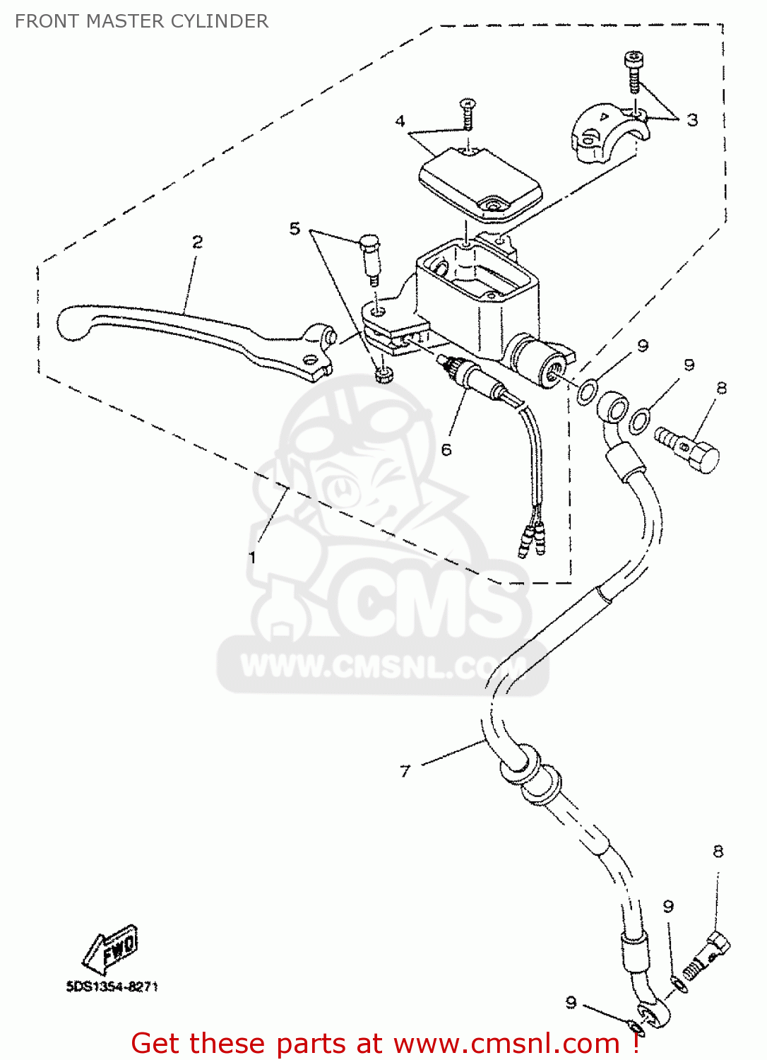 5DSF583T01: Master Cylinder Assy Yamaha - buy the 5DS-F583T-01 at CMSNL