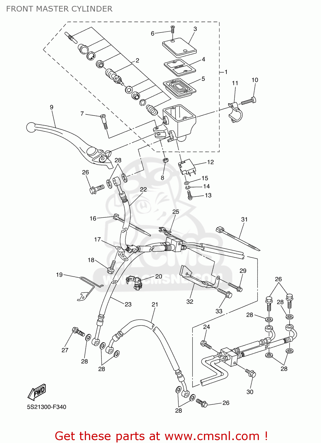 5S22584C00 Hose, Brake Yamaha buy the 5S22584C0000 at CMSNL