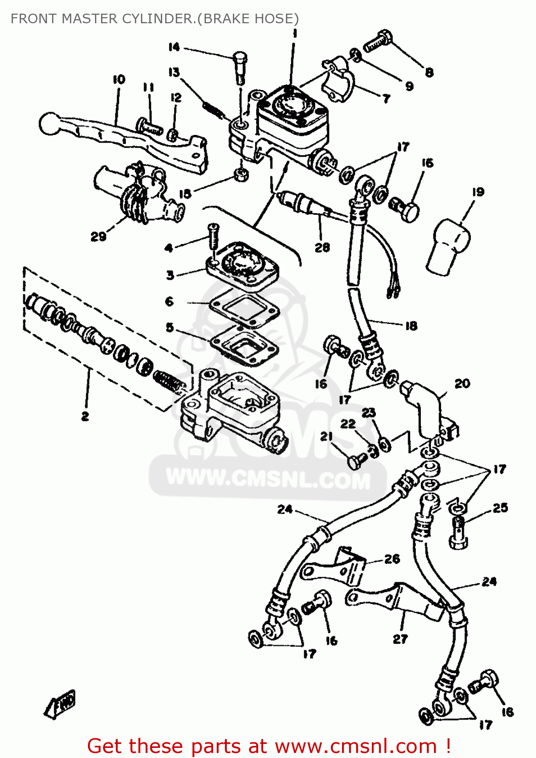 1J32585022: Master Cylinder Ass'y,front Yamaha - buy the 1J3-25850-22 ...