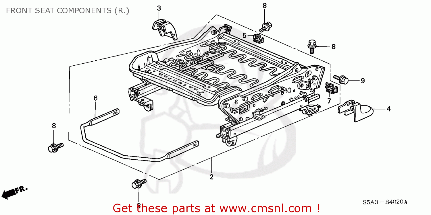 81136S5DA01: Frame, R. Fr. Honda - buy the 81136-S5D-A01 at CMSNL