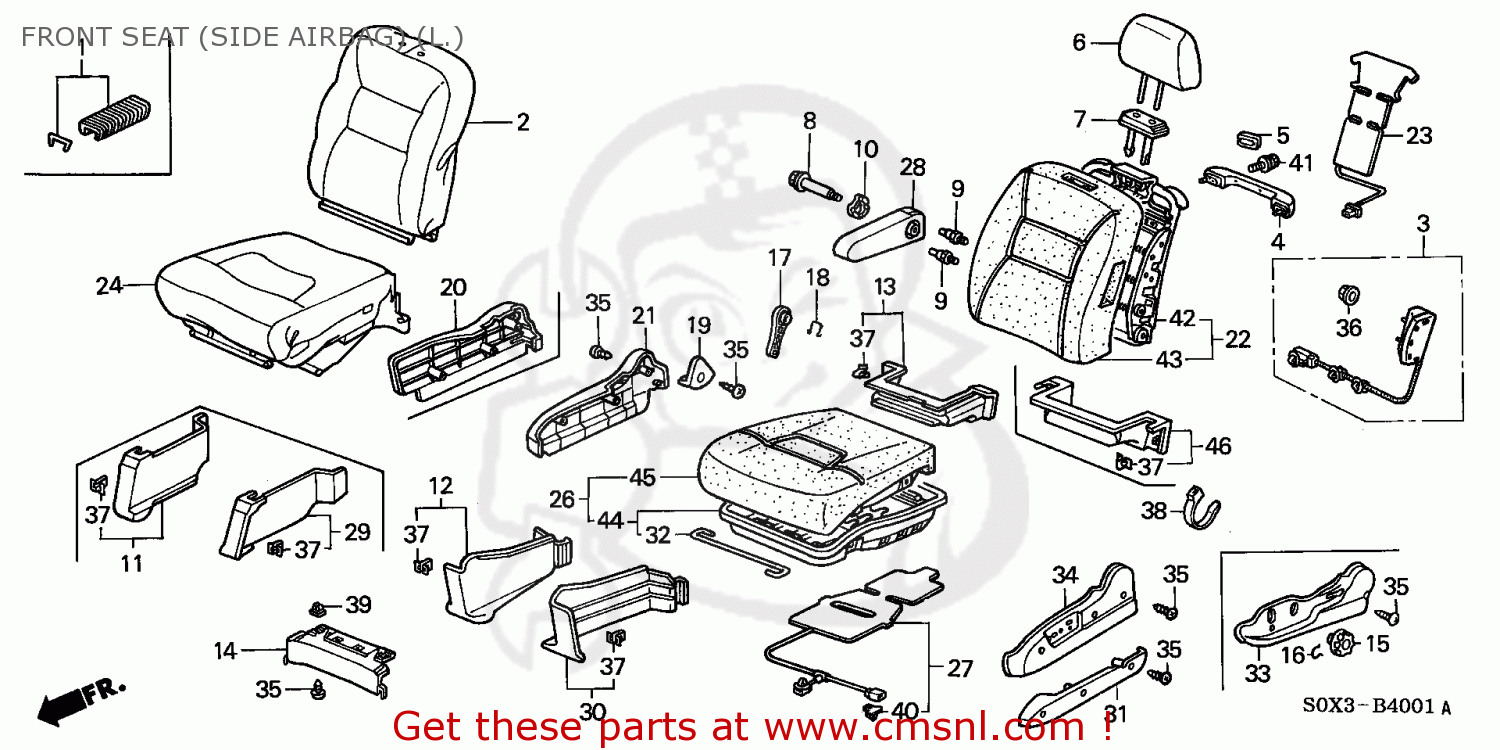 81136S84A03: Frame Comp,fr Cus Honda - buy the 81136-S84-A03 at CMSNL