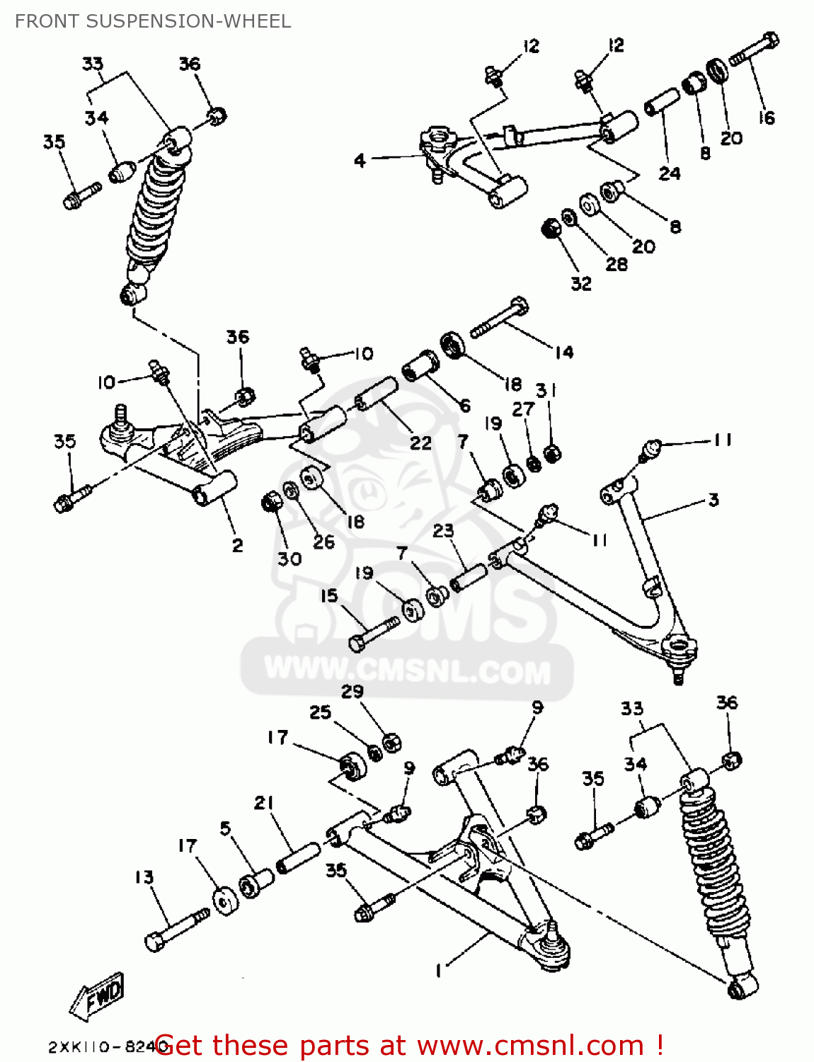 2XK235700035: Front Lower Arm Comp.(left) Yamaha - buy the 2XK-23570-00 ...