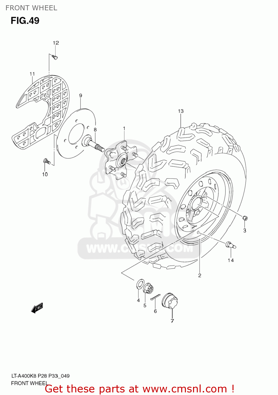 HUB,FR WHEEL for LT-A400F KINGQUAD ASi 4X4 2018 - order at CMSNL