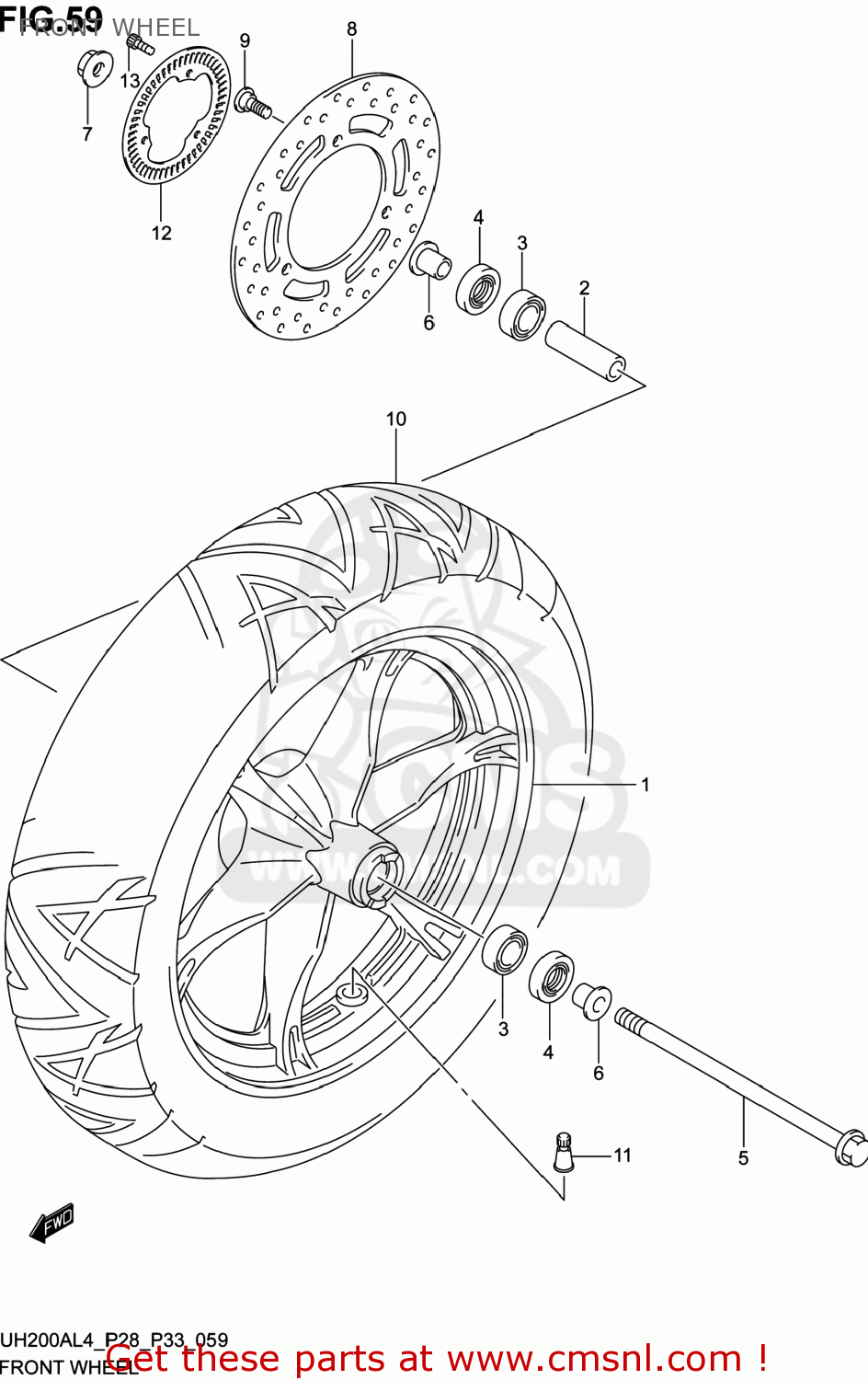 Suzuki WHEEL,FRONT(13M/CXMT2.50) 5411112J00YD8 Suzuki WHEEL,FRONT(13M/CXMT2.50) 5411112J00YD8