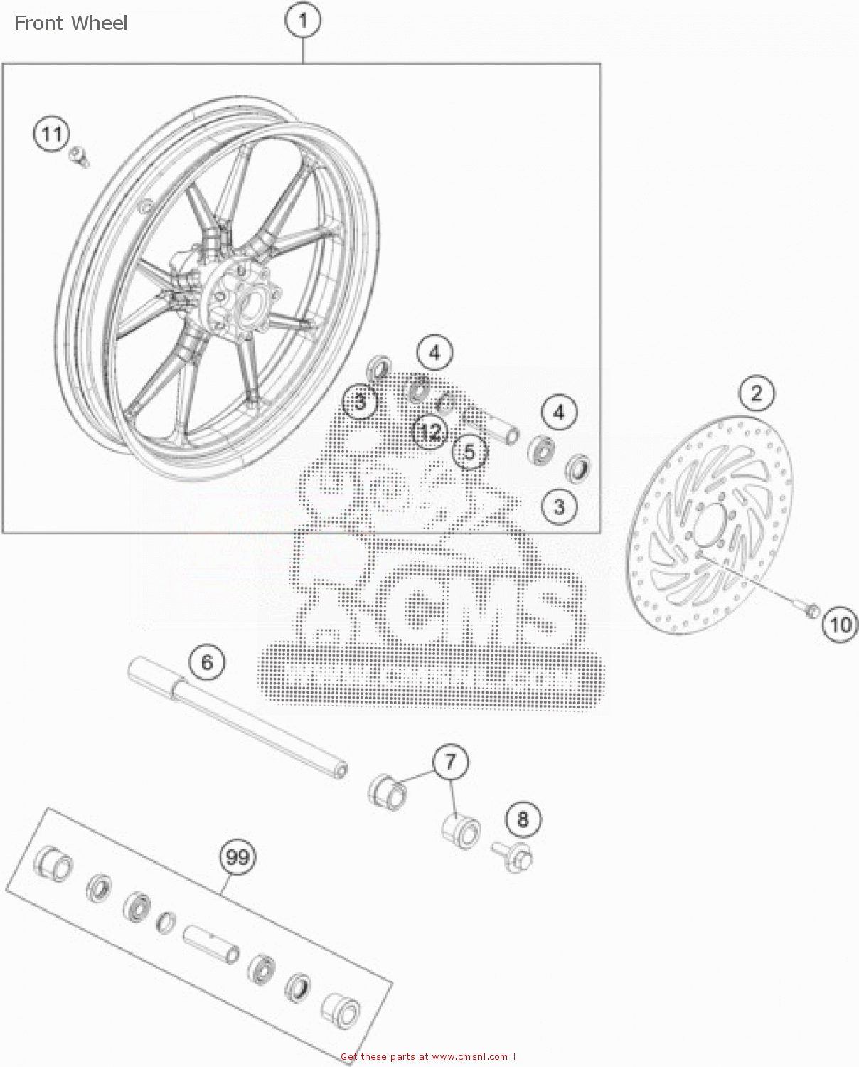 BALL BEARING 6202 for 200 Duke, white, ABS-CKD CO 2020 - order at CMSNL