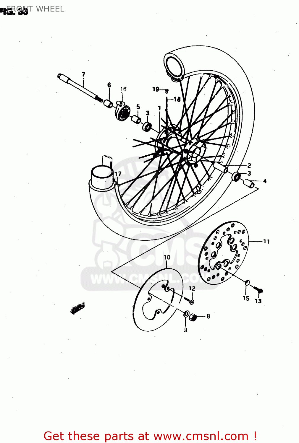 5410003E10: Hub, Front Wheel Suzuki - buy the 54100-03E10 at CMSNL