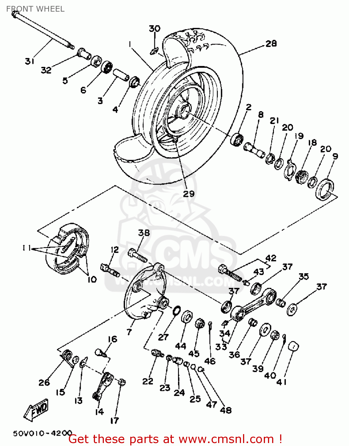 50M251682035: Cast Wheel, Front Yamaha - buy the 50M-25168-20-35 at CMSNL