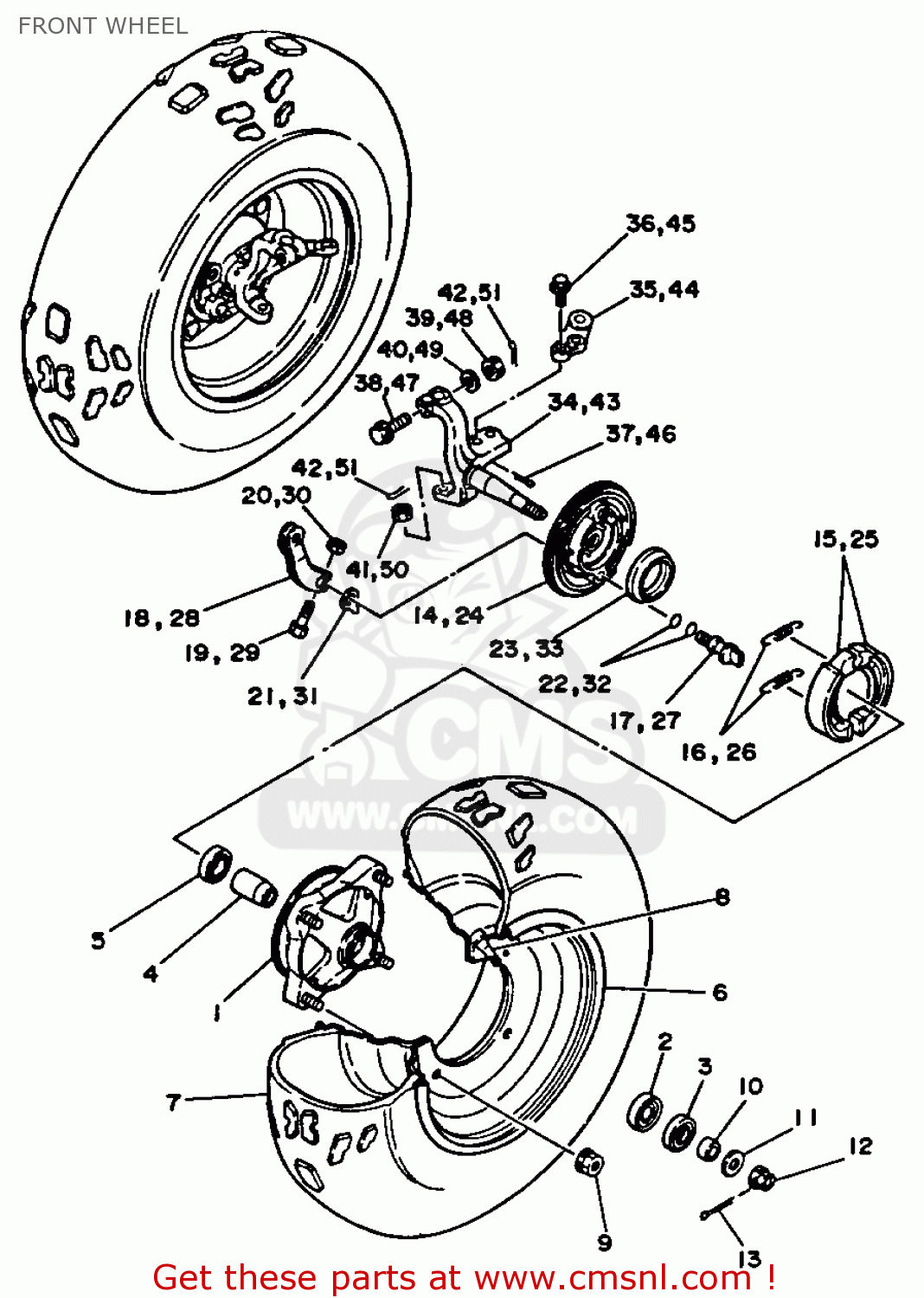 KNUCKLE, STEERING 1 for YFS200G 1995 - order at CMSNL