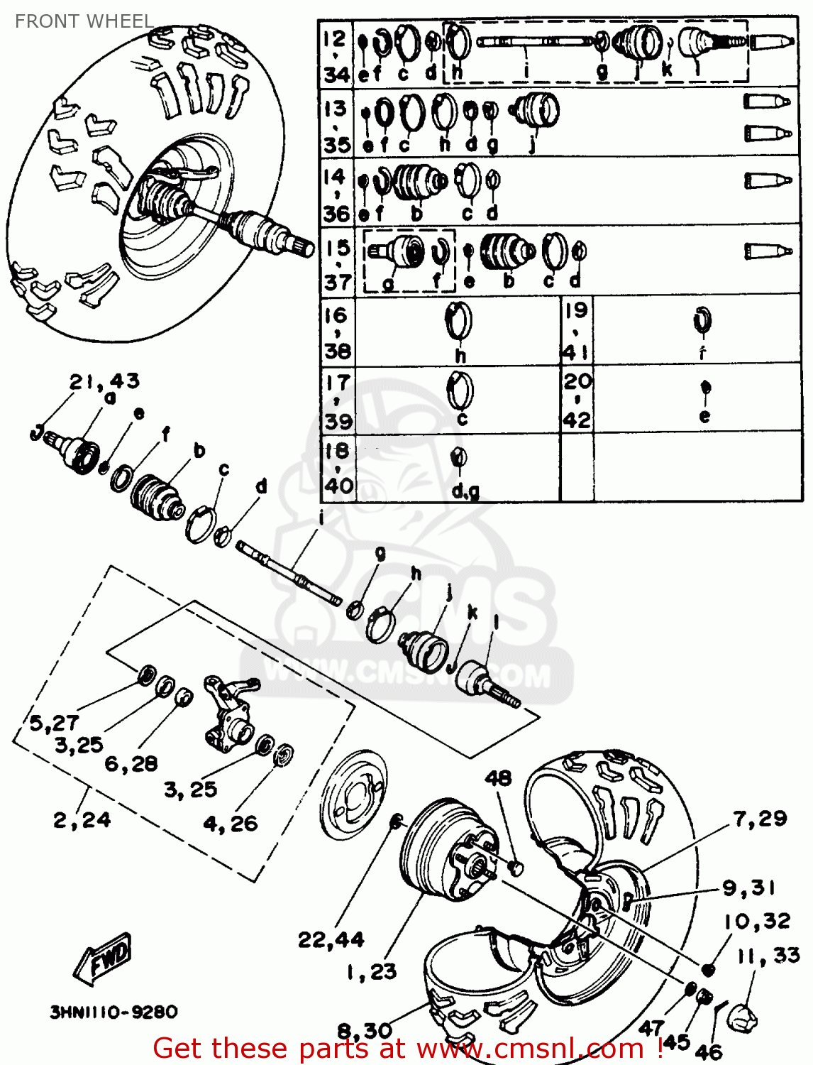 3HN2511101 Hub, Front Yamaha buy the 3HN2511101 at CMSNL