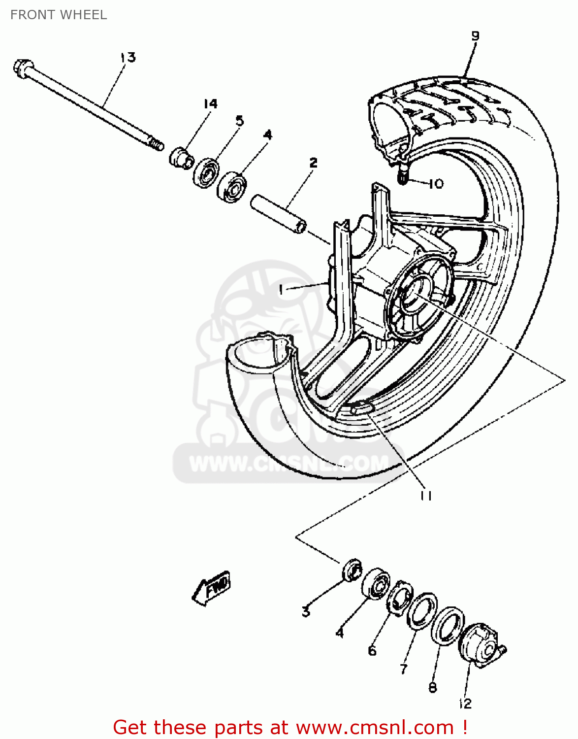 1JK2516800MA: Cast Wheel, Front Yamaha - buy the 1JK-25168-00-MA at CMSNL